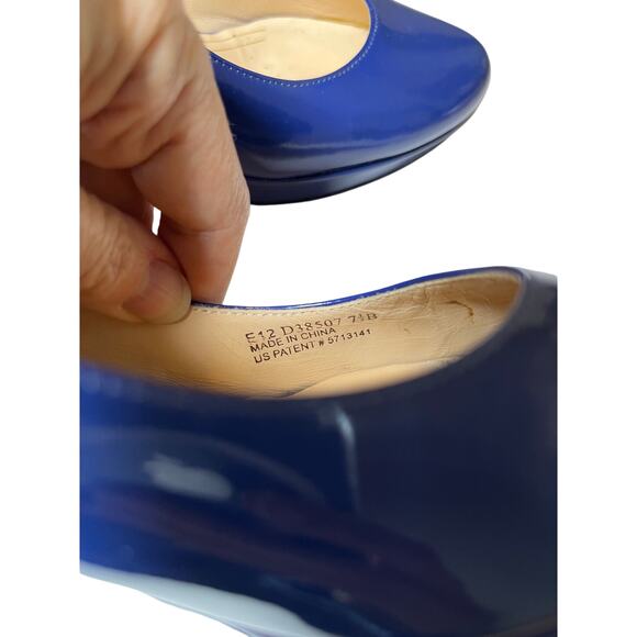 Cole Haan Nike Air Blue Patent Heels‎ 7.5B Mid Pump Leather Comfort Shoe - Picture 9 of 13